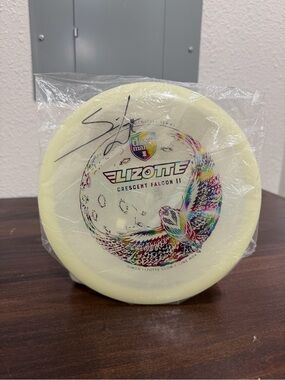 SIGNED Discmania Simon Lizotte Crescent Falcon II Glow Disc - Yellow